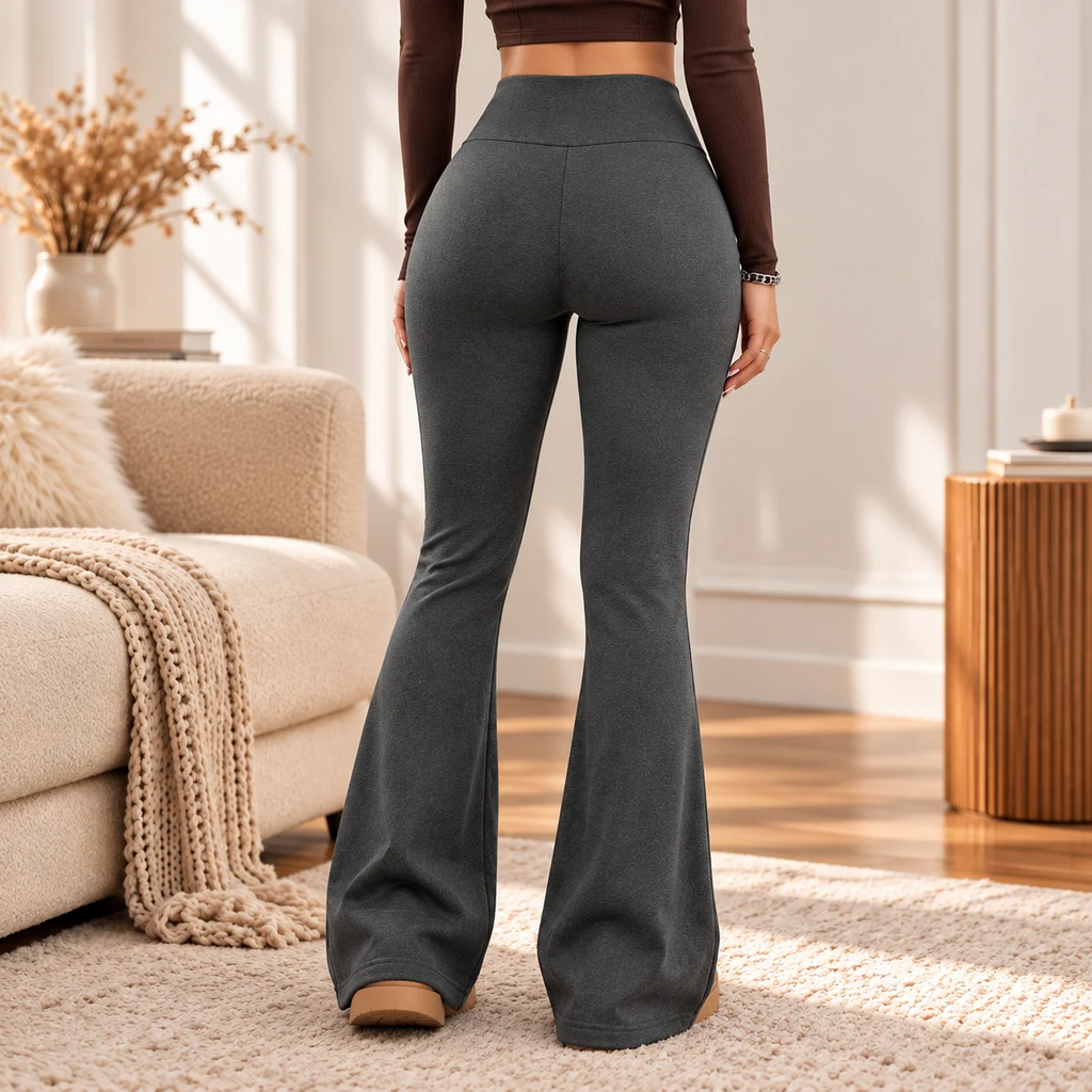 High Waist Velvet Feel Winter Flared Leggings