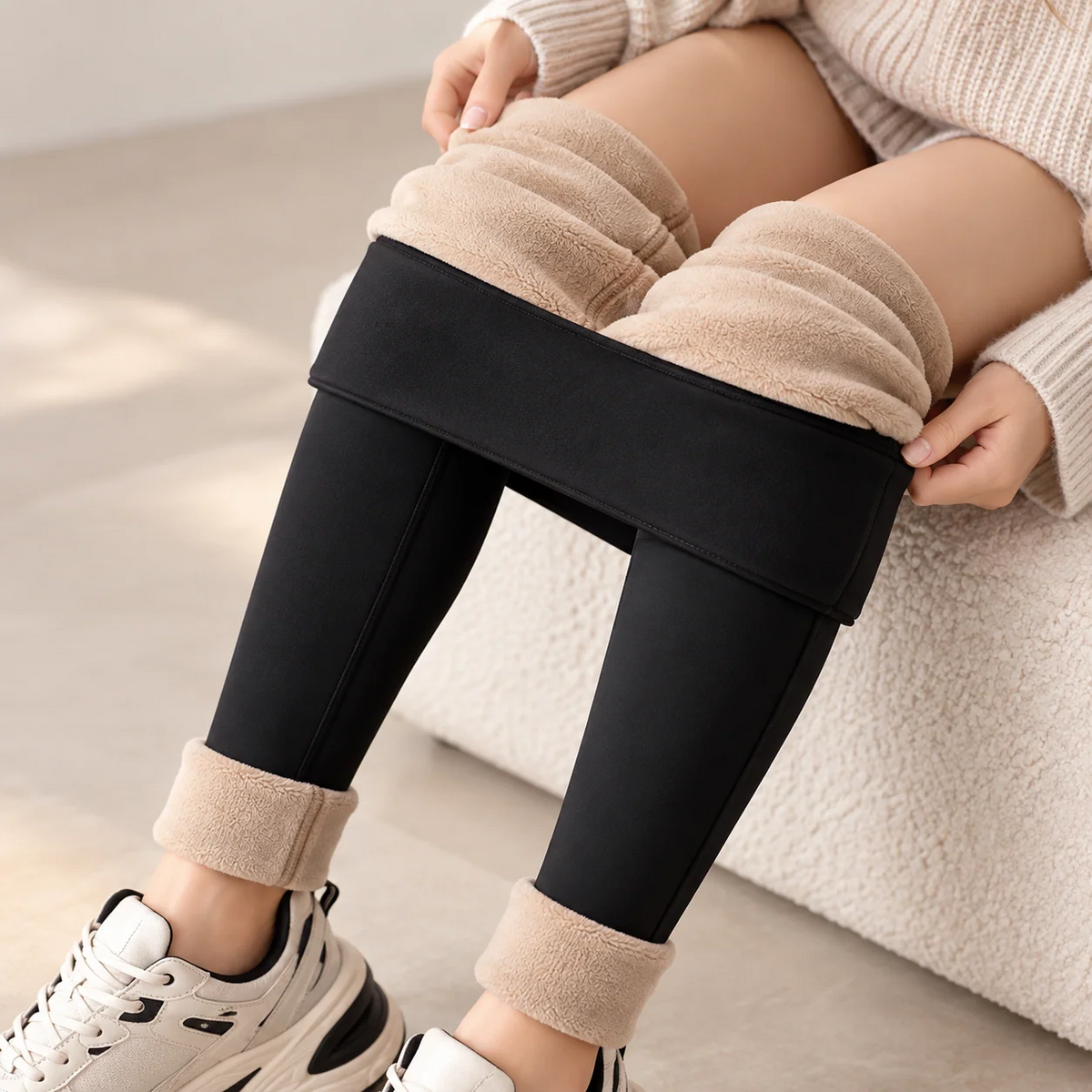 Rabbit Fleece Seamless High Waist Slim Leggings